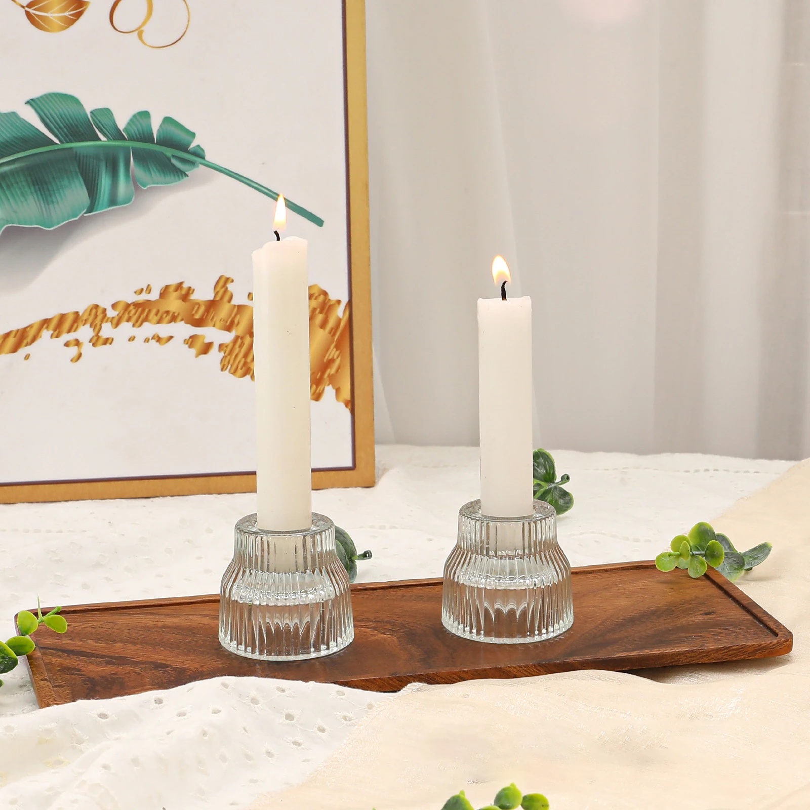 product multi function suitable for both sides crystal glass candle holder candlestick holders wedding home decoration candle holders-4