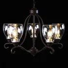 Light Clear Light Bubble Glass Lamp Shade Dark Brown 3 Head Chandelier