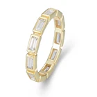 Zircon Rings Zircon Stone 925 Sterling Silver Fine Jewelry Women Thin Eternity Rings