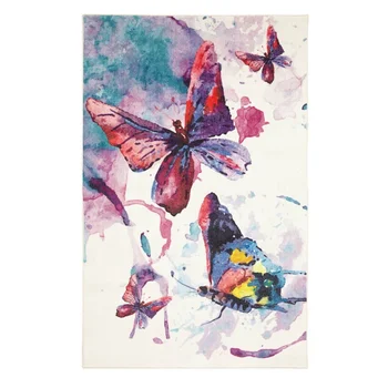 Modern Home Watercolor Butterfly Area Rug