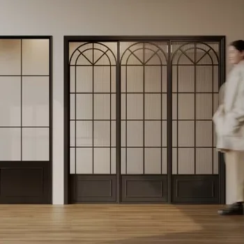 ALUFRONT Modern Narrow Slim Frame Hinged Aluminum Door Modern Aluminum Glass Swing Doors for Houses