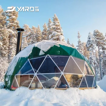 Luxury Hotel House With Bathroom Geodesic Dome Tents Glamping Dome Tent