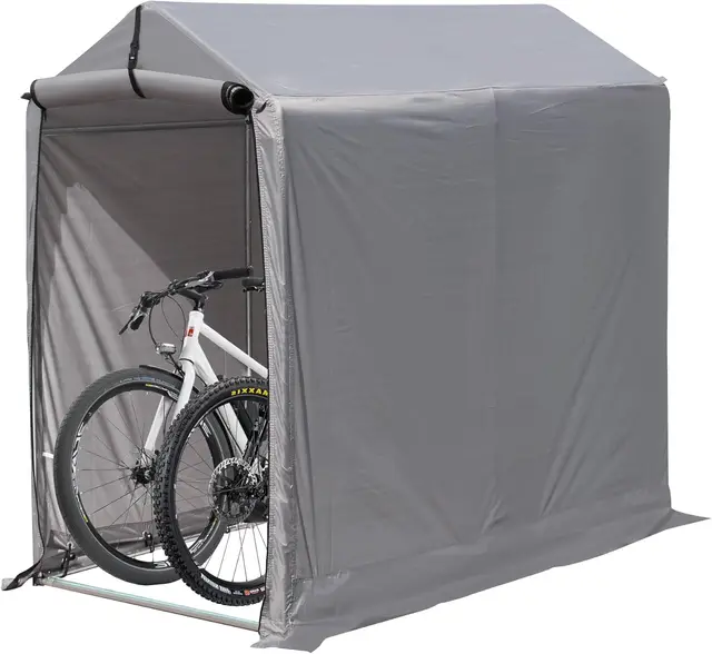 Garden Storage Carport Shelter Waterproof Outdoor Tent Sheds with Roll-up Zipper Door for Motorcycle, Bike, Tools