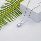 Silver Silver Pendant Necklace Silver Women Sterling Silver Cubic Zirconia Round Cut Diamond Solitaire Necklace Pendant