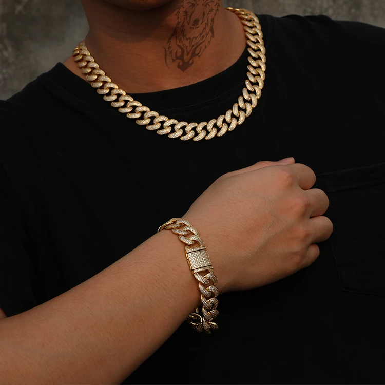 Brazilian Jewelry Set,Cuban Link Chain 