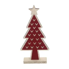 Pioneer Effort Wooden Christmas Tree Decorations Table Decor Gold Glitters Ornaments for Home Decor, Large/Small