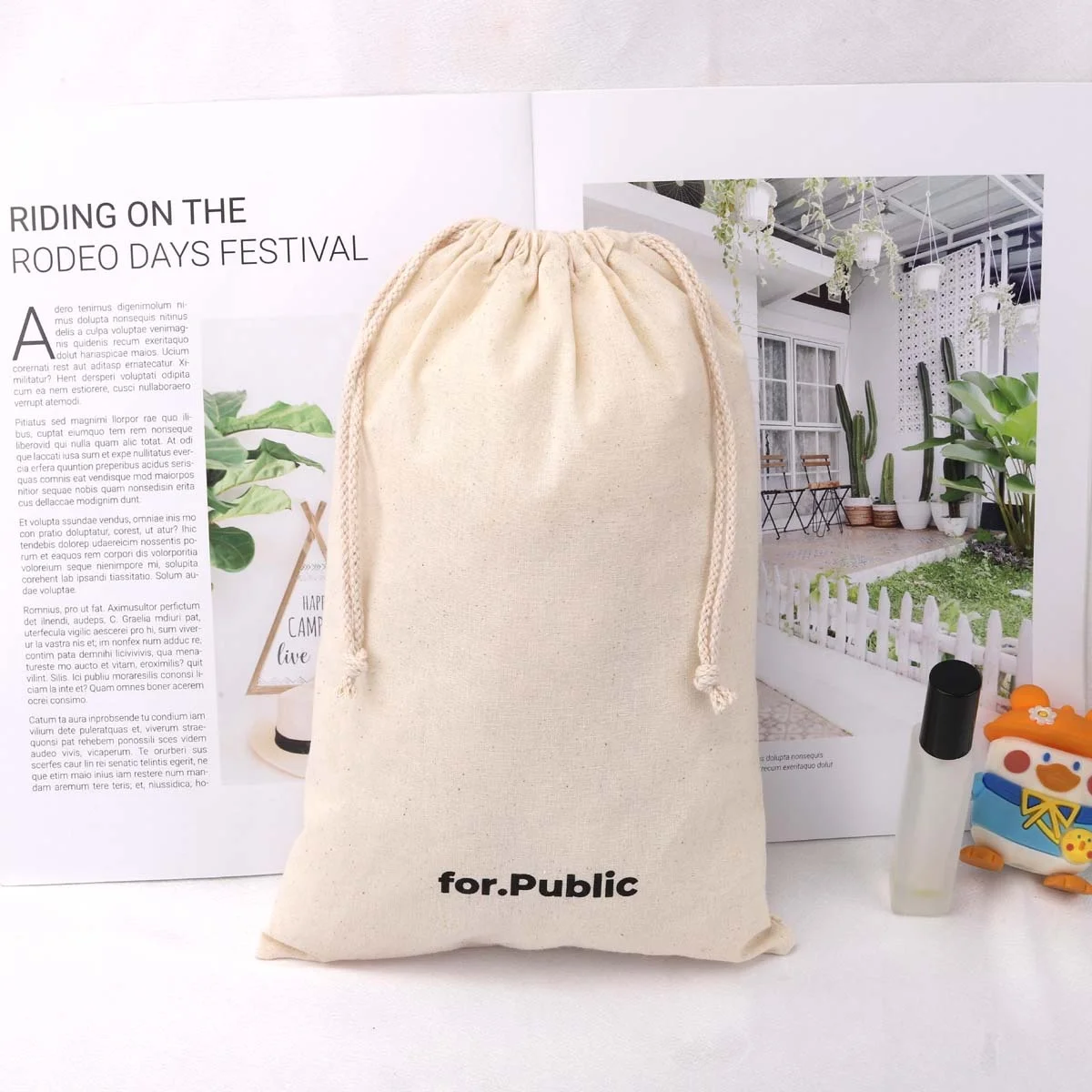 Custom Logo Printed Organic Cotton Gift Packaging Pouch Reusable Natural Drawstring Muslin Dust Bag