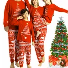 2021 Christmas Pajamas Family Matching Kids Printed Long Sleeve Home Wear Sleepwear Sets