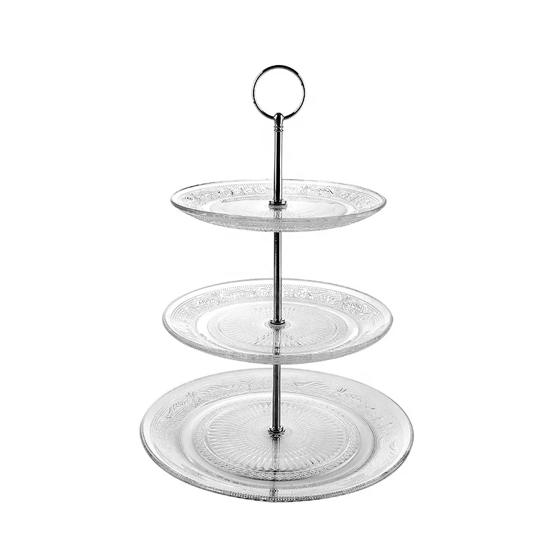 Glass Cake Stand 3 Tier With 3 Zise Party Plate Dessert Serving Plates With Stand Glassware Serving Cake Plates Buy Tiered Cake Server Glass Plate 3 Tier Buffet Stand Glassware Clear Glass Charger