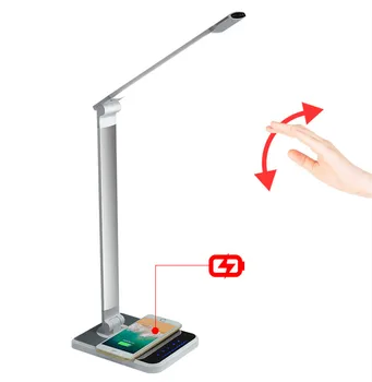 gesture sensor control new gift flexible foldable swing arm study office modern wireless charger desk lamp