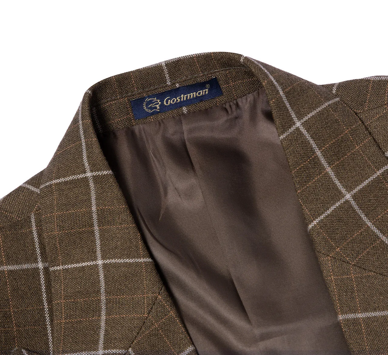 Custom Khaki Slim Plaid One Single Button Suit With Pants Costume Homme Business GroomTuxedo Suits