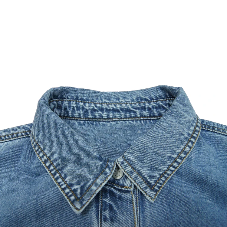 Fashion Long Sleeve Belt Denim Shirt Dress Women Autumn Outwear Casual Jacket Women Trendy Clothing supplier