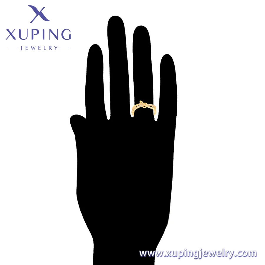 A00913799 xuping jewelry Fashion Inexpensive Multi-Stock Exquisite Knot Design 14k Gold Plated Open Ring