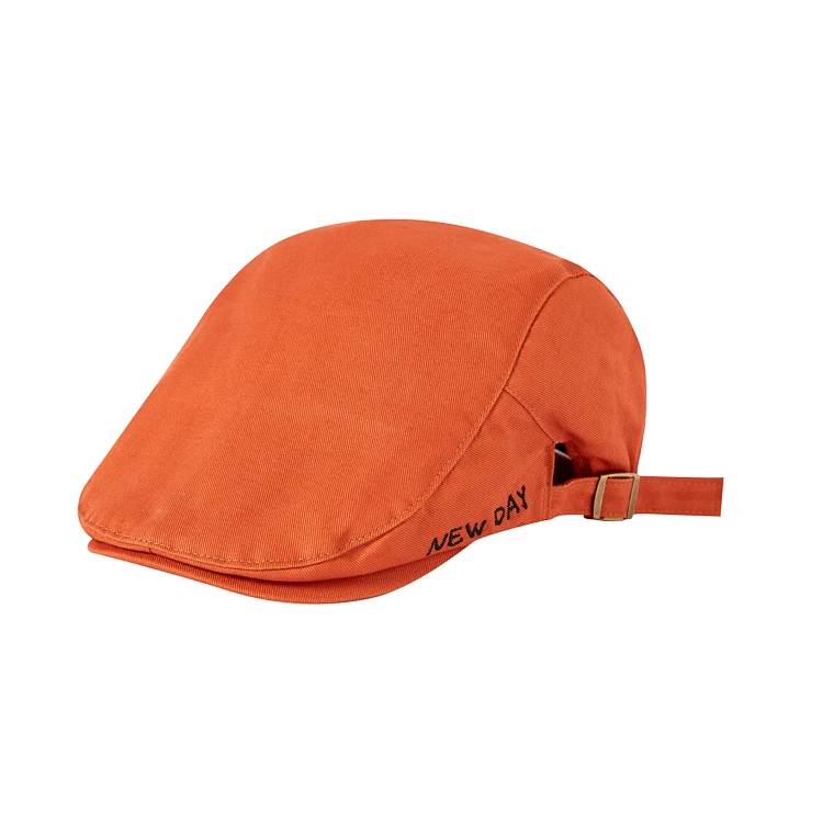 blaze orange newsboy cap