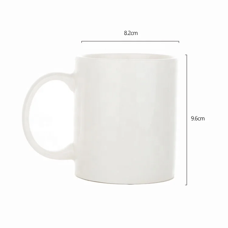 Gloway 100MOQ Hot Selling Business Gift Fast Delivery Blank Handle Drinking Cup 11oz Ceramic White Coffee Mug For Sublimation