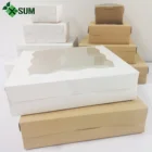 Bakery Paper Custom 30PCS Bakery Pie Paper Boxes With Window Kraft Paperboard Pastry Box Cake Boxes