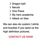 Printed Custom Printed T Shirts Graphic Tees Anime Clothes