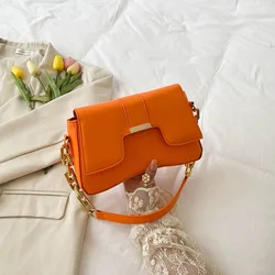 Irregular Women Buckle Single Shoulder Bags PU Leather Office Lady Korean Textured Chain Handbag Fashion Strap Girls Casual Bag