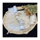 Flower Border Wholesale White Embroidery Delicate Cotton Flower Car Bone Border Lace Trim For Wedding Dress