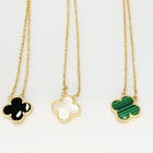 Gold Pendant 24k Gold Plated Ornament Beautiful Pendant Lucky 4 Leaf Clover Necklace