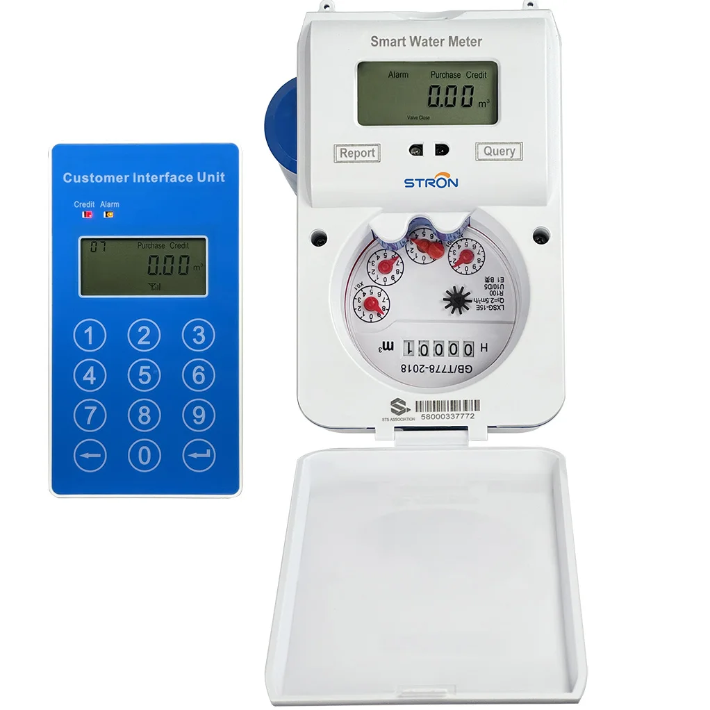 RS485 Communication Protocol Body Sensitive Prepaid Water Meter with 16 Bar Maximum Working Pressure and Lithium Battery