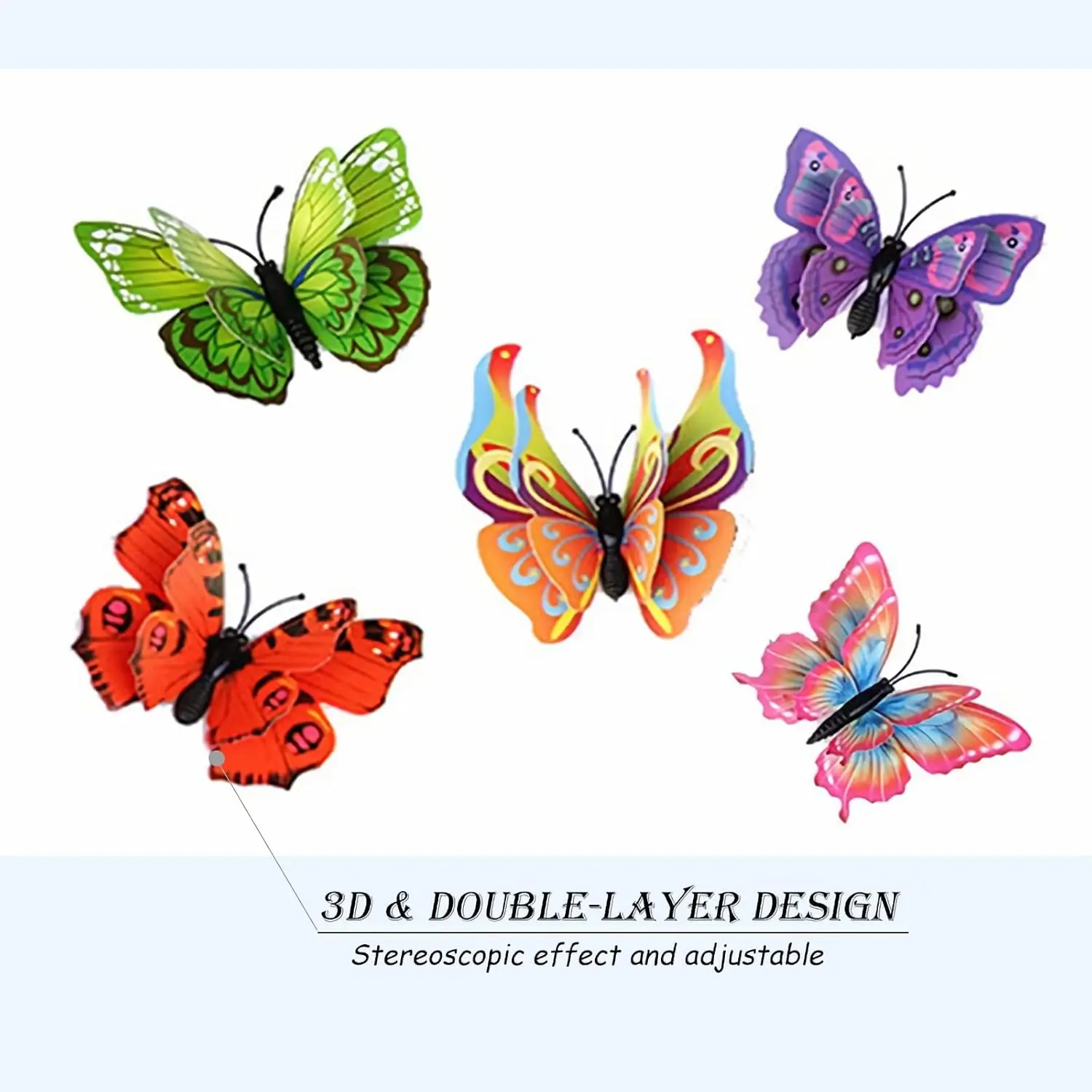 Butterfly Wall Decor 24/48 PCS, 3D Butterflies Stickers for Party Decorations with Magnets