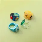 Jewelry Maxery Hot Design Yellow Resin Ring Jewelry Special Design Party Acrylic Resin Gift Rings For Party