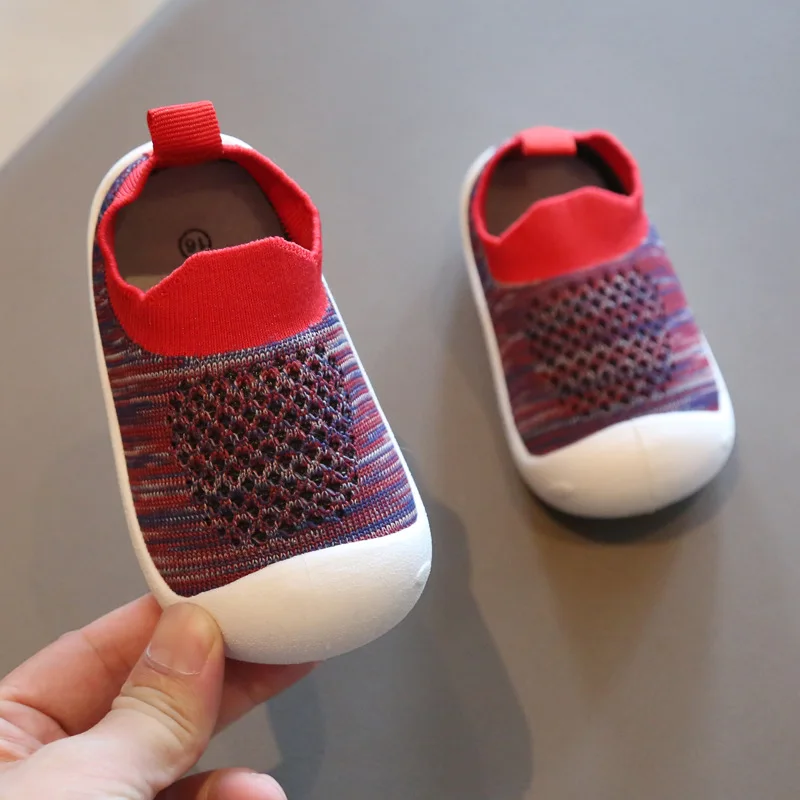 Hot-Selling Spring Summer New Baby Sneakers Soft Bottom Toddler Shoes with Breathable One-Pedal Knitted Set for 1-8 Years Old details