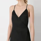 Silk Maxi OEM Factory Sexy Backless Black Satin Silk Maxi Dress For Women