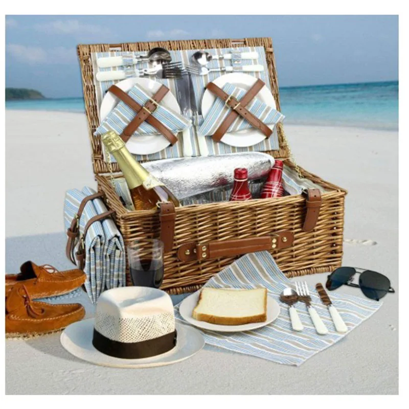 Promotional Willow Picnic Basket Set for 4 Persons