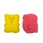 Bear Sponge Customized Baby Shower Microfiber Body Exfoliating Bump Penguin Bear 2 Cartoon Animals Bathing Sponge