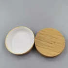 Plastic Cap Plastic 55 Mm Recyclable Bamboo Lid Cover For Lotion Jars Inner Plastic Cap Wooden Cap Screw Cap