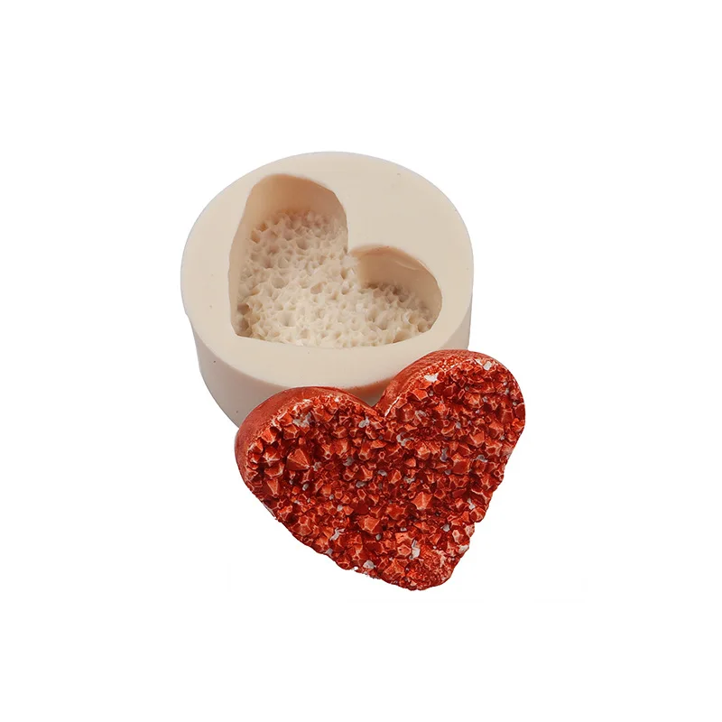 Hot New Valentine's Day Diamond Love Fondant Silicone Mold  Aromatherapy Gypsum Heart-shaped Soap Candle Molds