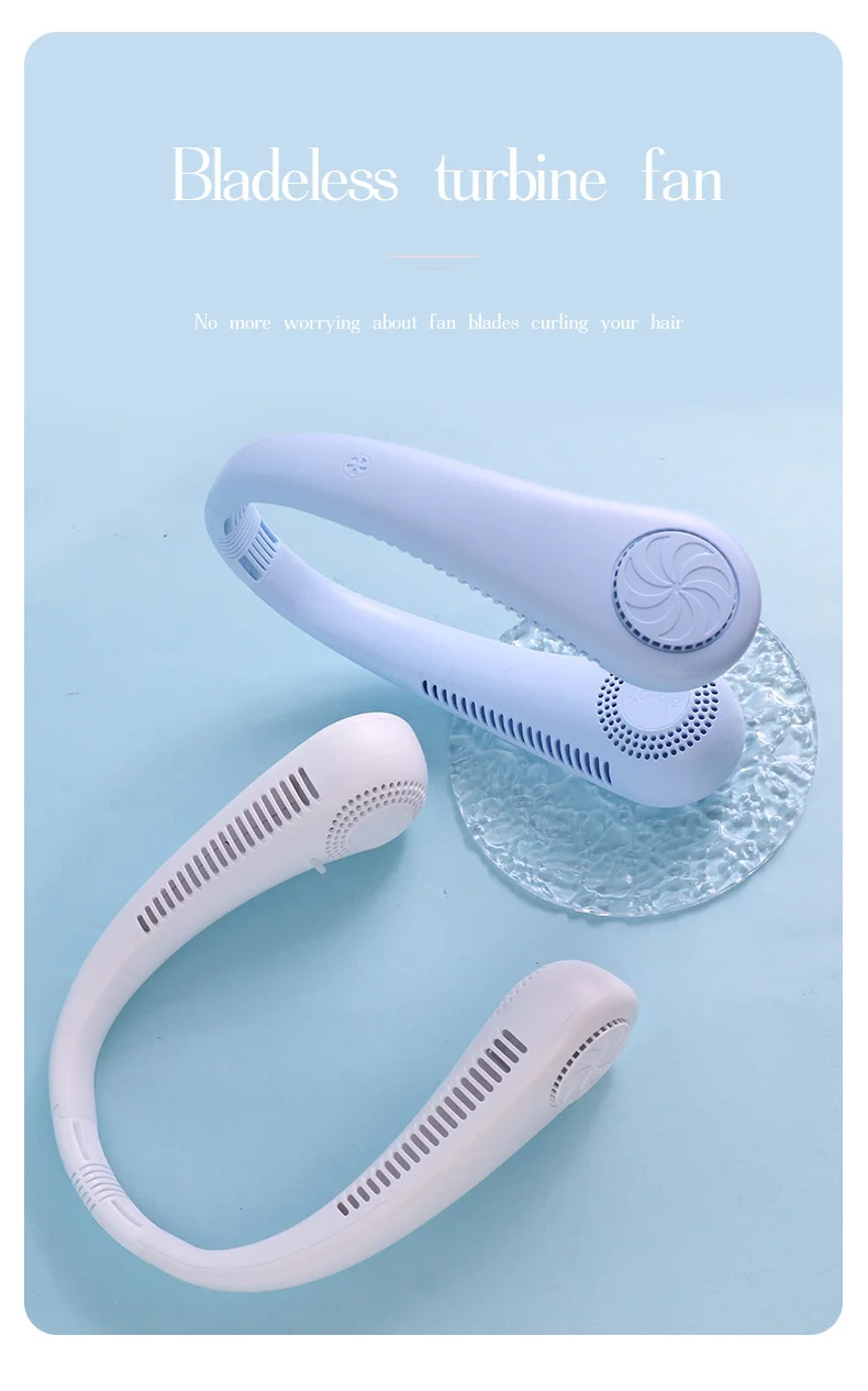 DD5616 Factory Direct Sale USB Charging Wearable Neck Fan 3 Speeds Rechargeable Mini Portable Neck Fan for Outdoor Sports