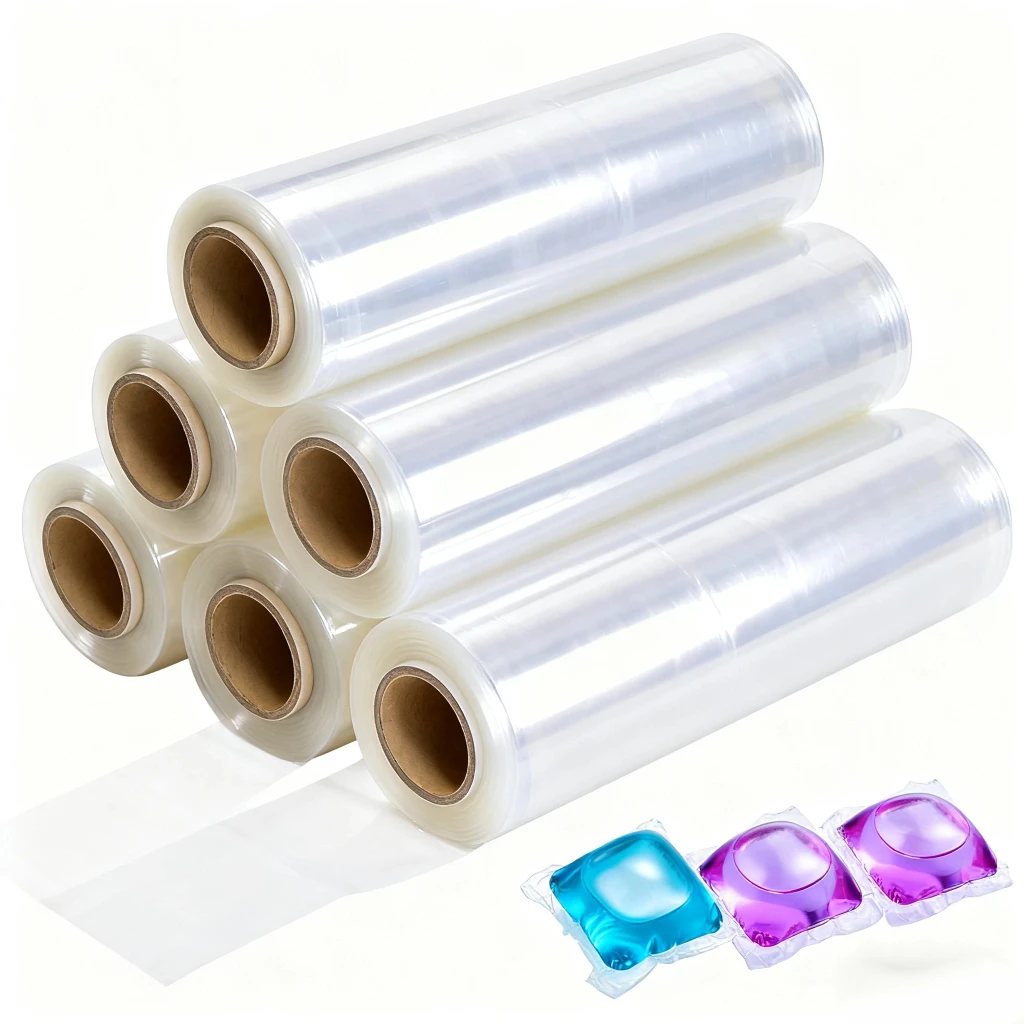 Custom Thick Plastic PVA Roll Film Water Soluble for Sealing Automatic Packaging Laundry Detergent Pods Dishwasher Tabs Heat - detail 3
