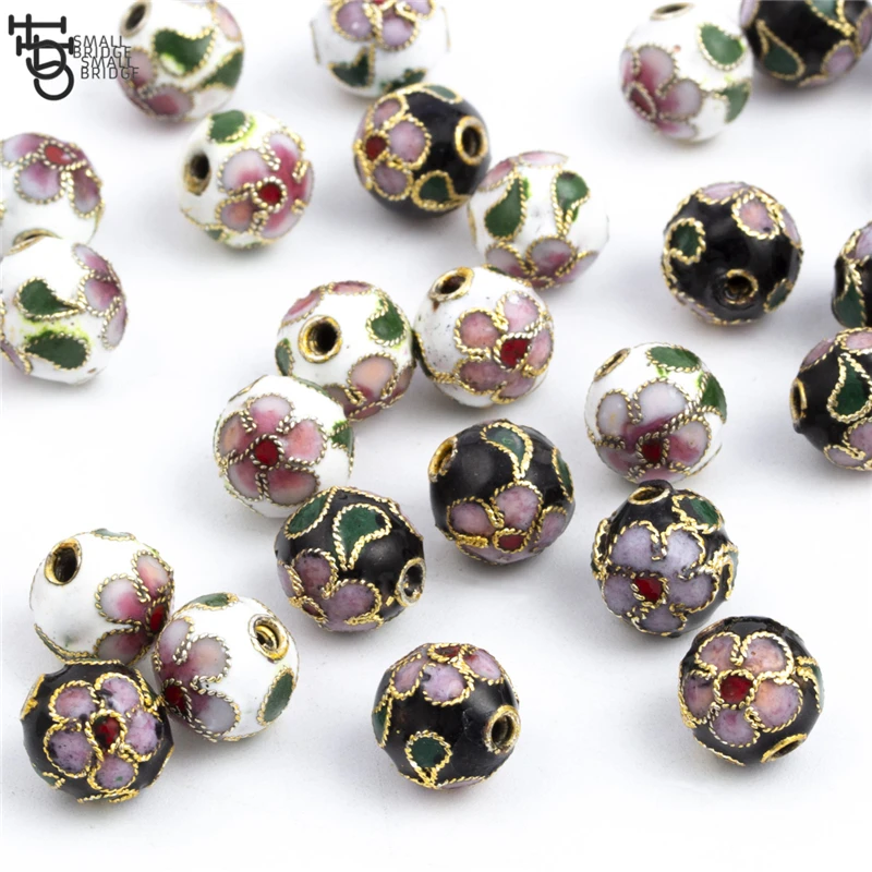 12mm copper enamel beads charms for jewelry making diy accessories for woman cloisonne spacer beads wholesale-30