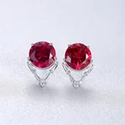 925 925 Earrings Women Round CZ Stones Crystal Jewelry 925 Sterling Silver Earrings