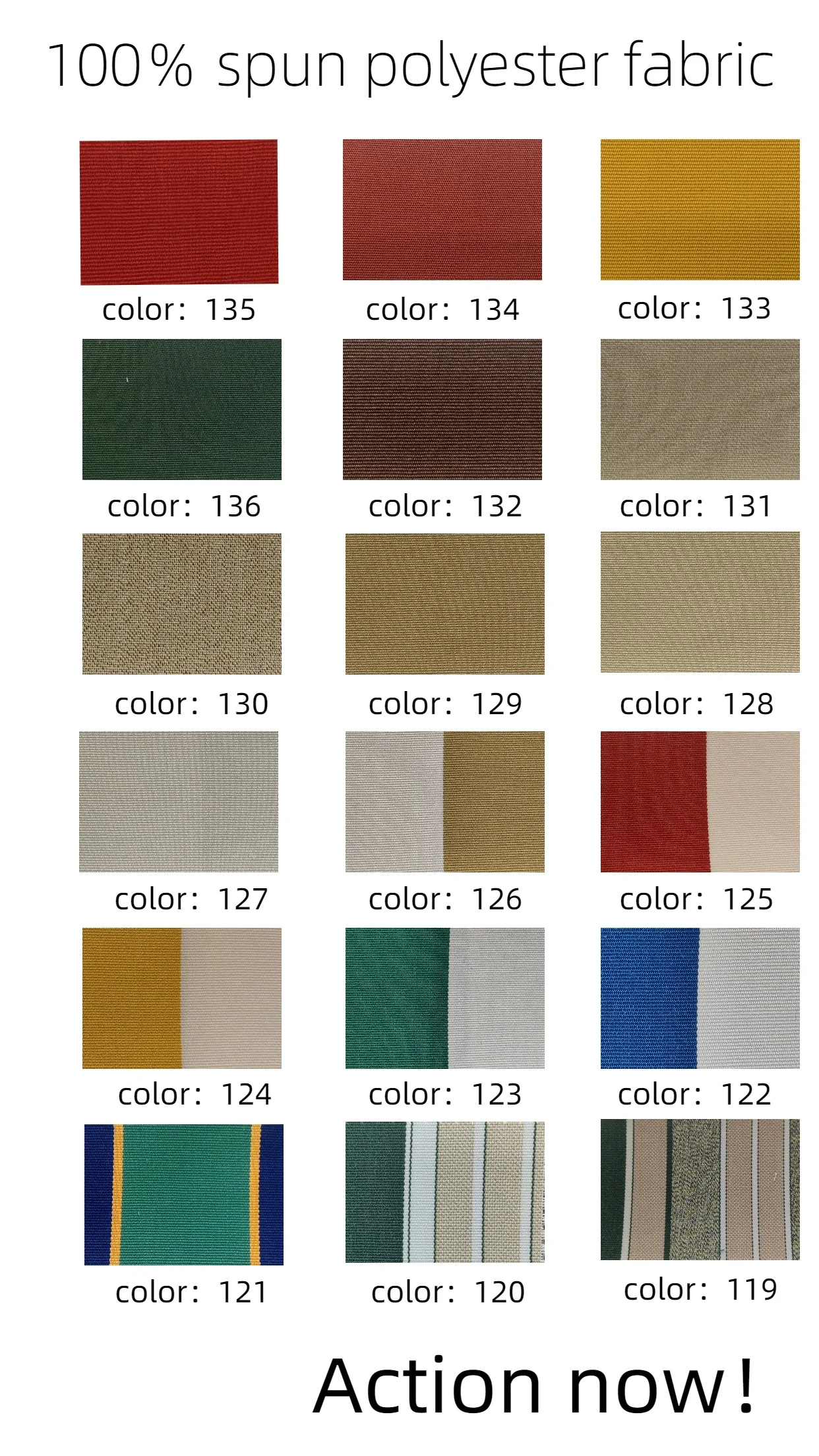 product factory custom multi colors 100 spun polyester wholesale for outdoor shade awning canopy540-5