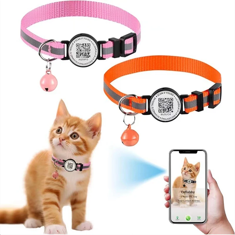 Hot Selling Silicone Reflective Dog Collar with QR Code & Paw ID Tags Durable Print Anti-Loss Tracking for Dogs