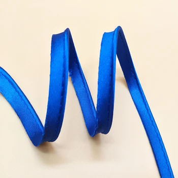Royal Blue Polyester Silky Satin Piping Cord Tape For Cloth Edge Decoration Custom Ribbon