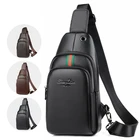 Men's Genuine Leather Sling Bag 1 Shoulder Cross Body Bag Chest Bag