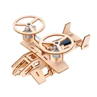 Puzzle 3d Educational Toys 3deducational Solar Powered Rotating Plane Puzzle 3D Educational Wooden Toys
