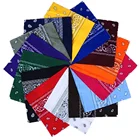 Cotton Square Custom Logo Printed Cotton Square Paisley Bandana Polyester Silk Bandana Scarf High Quality