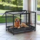 Dog Cage Custom High Quality 48Inch Large Drop Metal Dog Kennel Cage Heavy Duty Dog Cage With Wheels