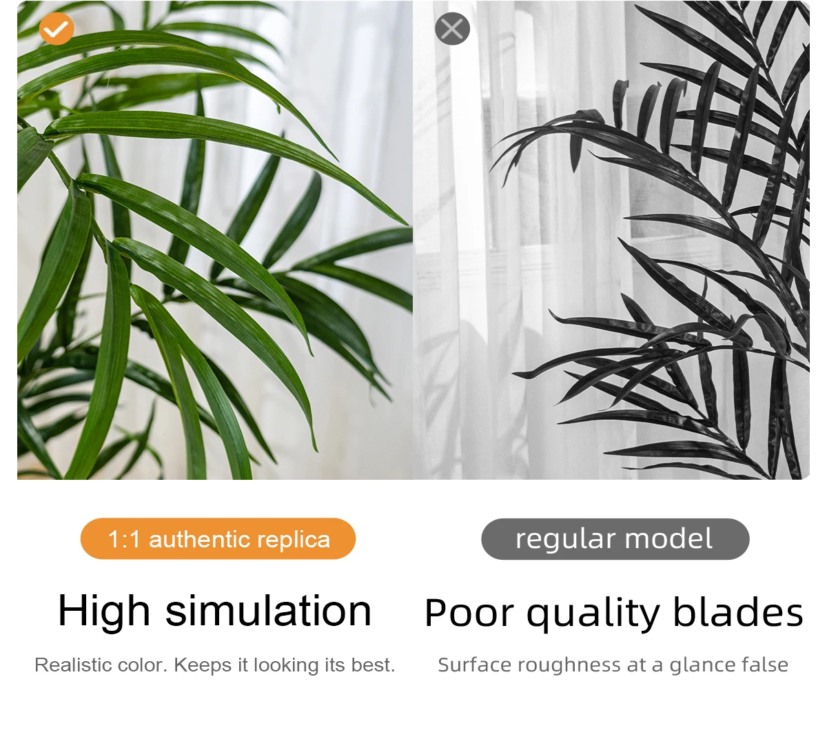 Greenery Simulated Fishtail Palm Artificial Indoor/Outdoor PE Plastic Home Decor with Branch Pot for Living Room Decorations manufacture