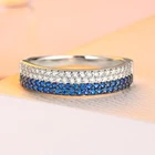 Eternity Cz Sterling Trendy Engagement Eternity Ring Double Colours CZ For Women In Sterling Silver