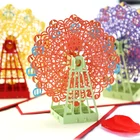 Gift Wheel As Creative Gift Laser Cut Card 3D Birthday Children'S Handmade Paper Carving Ferris Wheel Greeting Card