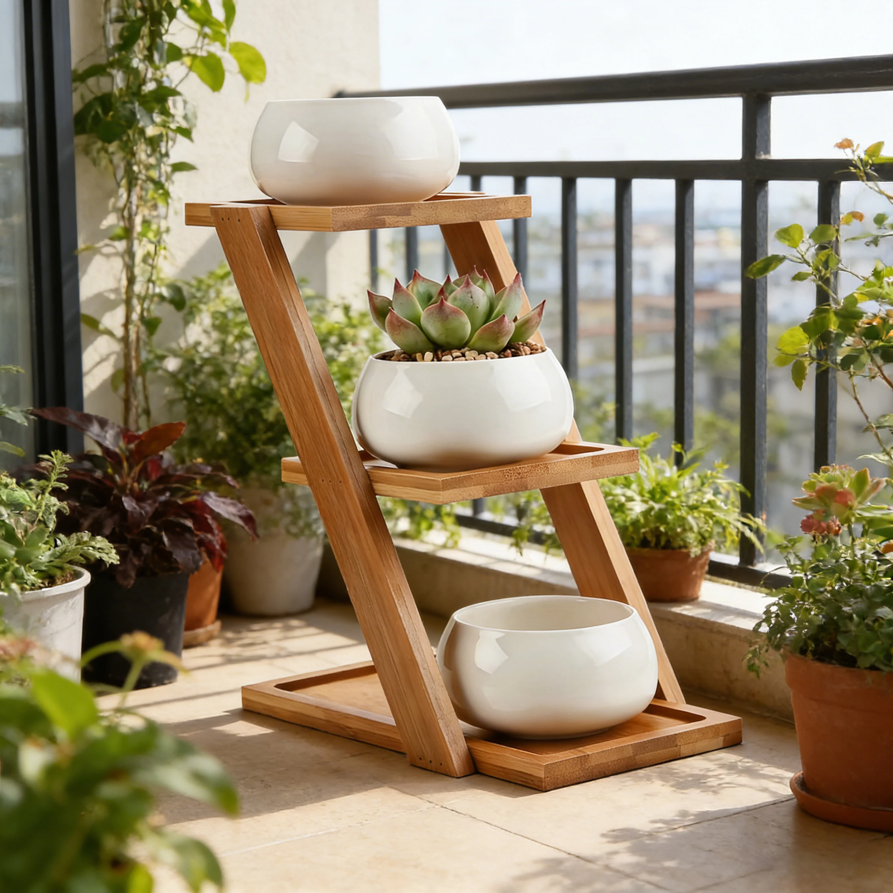 product plant stand tabletop succulent planter shelf mini desktop flower pot holder for home office balcony decor tiered display rack-4
