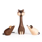 Business Gifts Toy And Kids Doll Wooden Animals Mouse Ornament Craft Small Gifts For Home Furnishing
