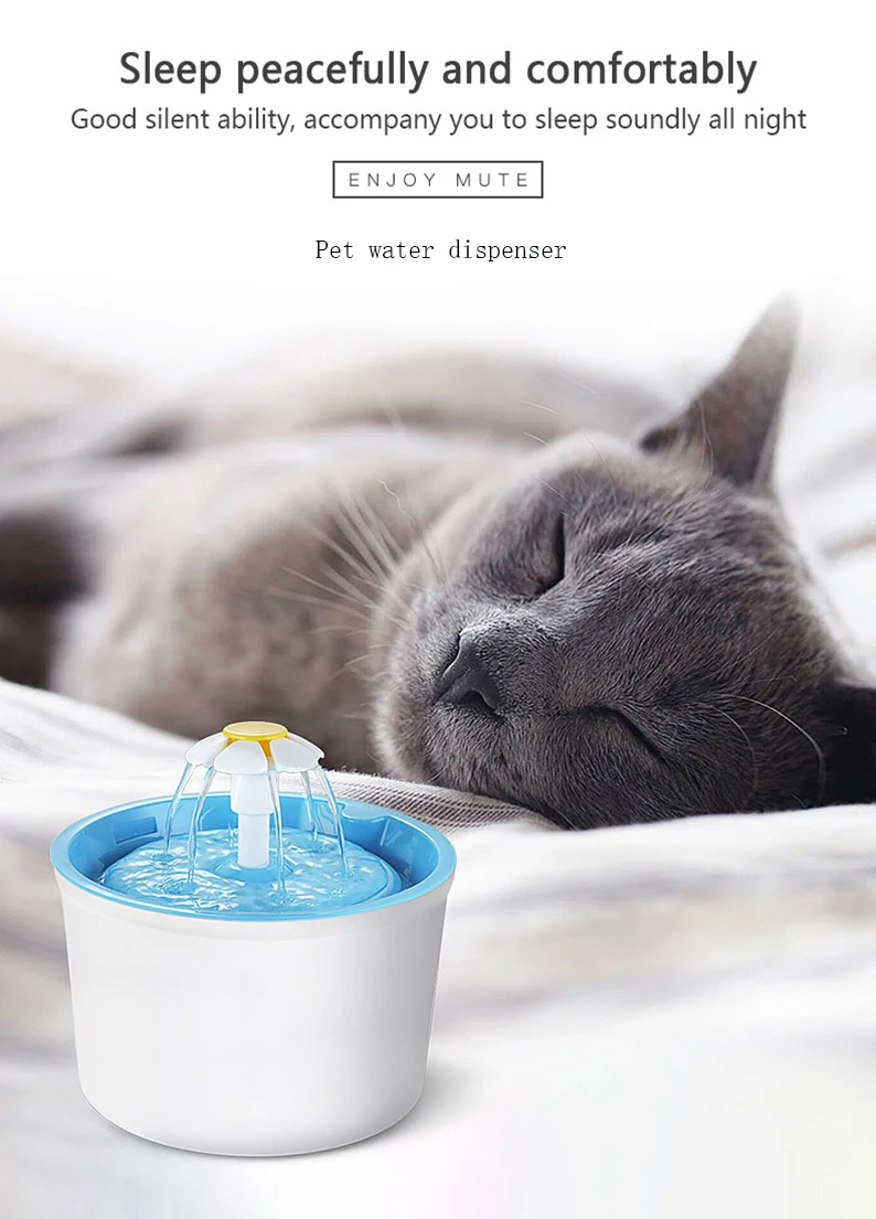 Amazon 3 Color Pet Cat Drinking Water Fountain  Plastic Pet Bowls & Feeders Automatic Feeders & Waterers Water Bottles